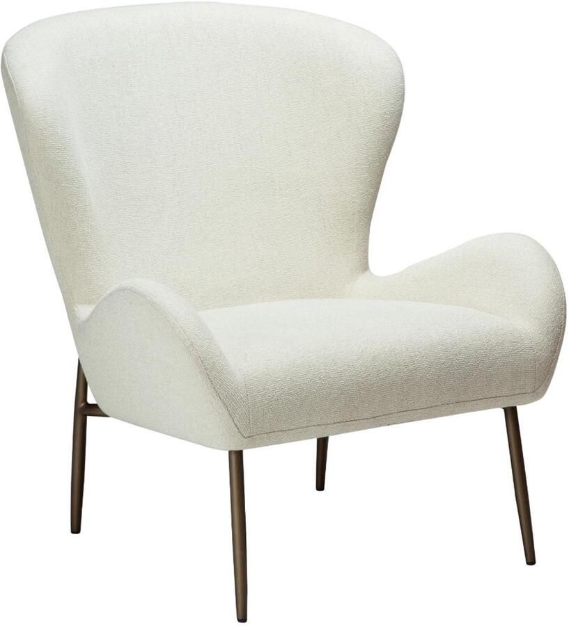 Hioshop Glam fauteuil bouclé wit