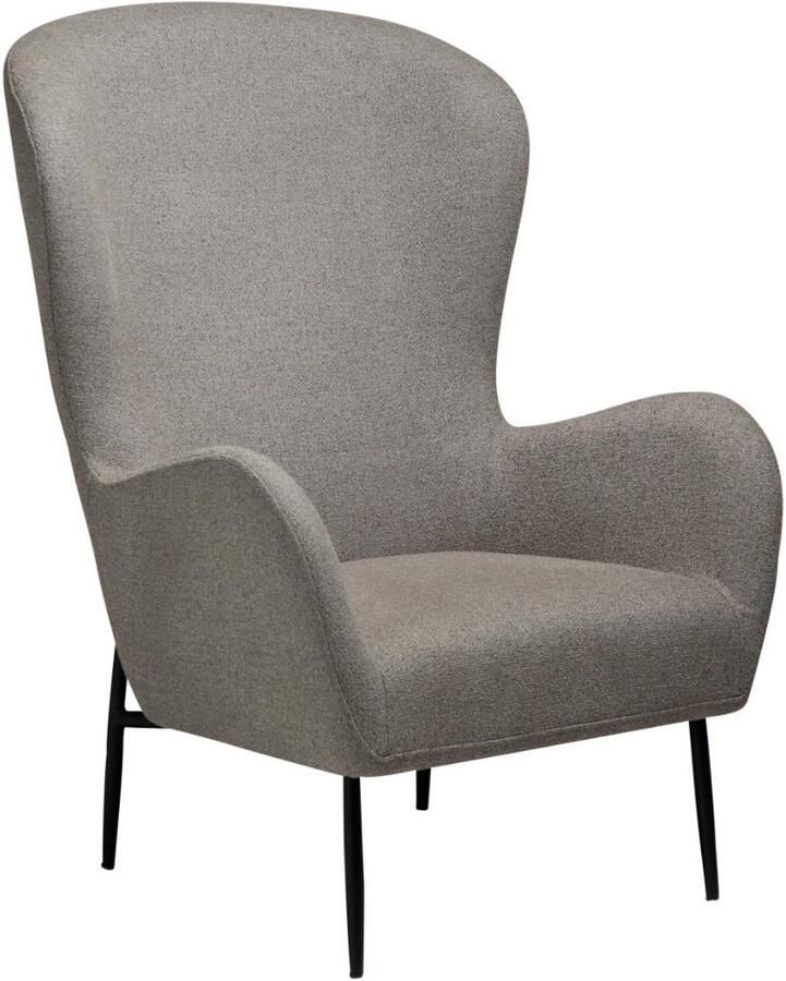 Hioshop Glam fauteuil met armleuningen bouclé lichtbruin