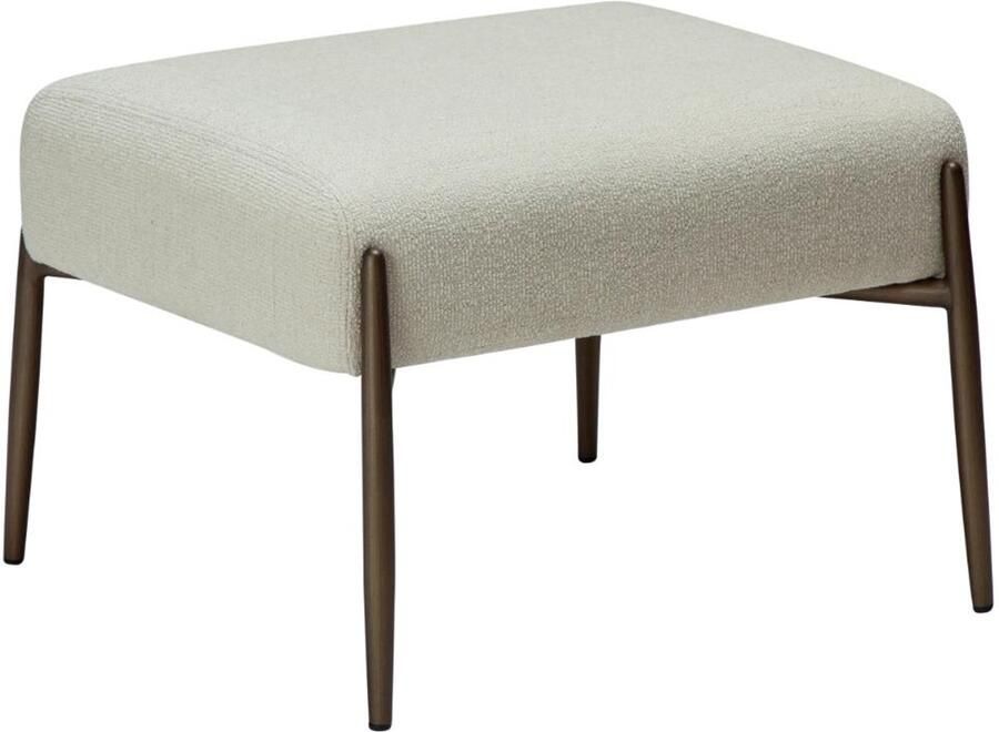 Hioshop Glam poef bouclé wit