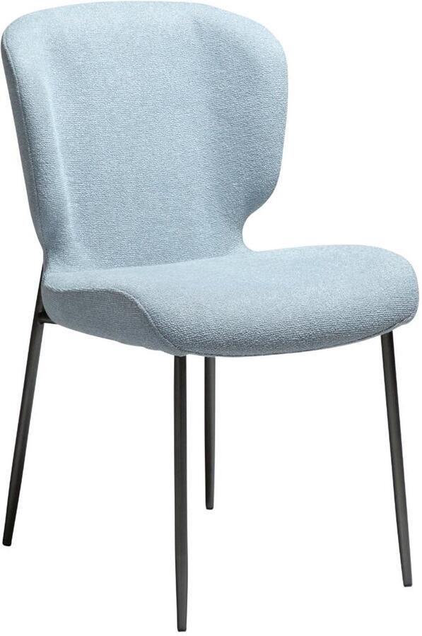 Hioshop Glory eetkamerstoel bouclé blauw