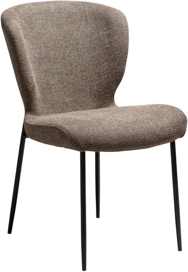 Hioshop Glory eetkamerstoel bouclé bruin