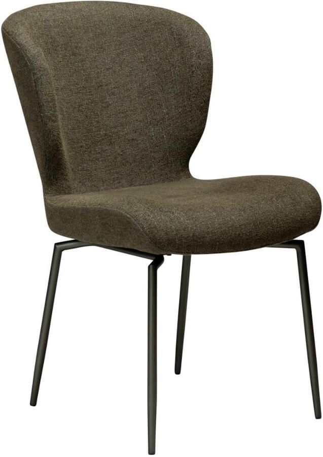 Hioshop Glory eetkamerstoel bouclé donkergroen