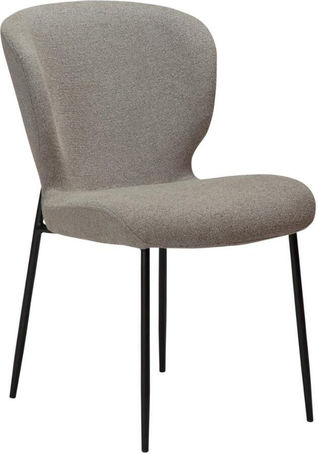 Hioshop Glory eetkamerstoel bouclé lichtbruin