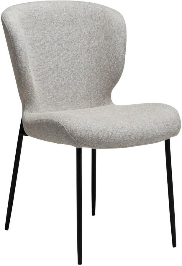 Hioshop Glory eetkamerstoel bouclé lichtgrijs