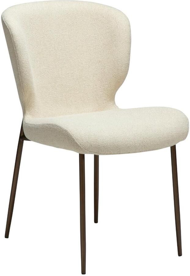 Hioshop Glory eetkamerstoel bouclé offwhite