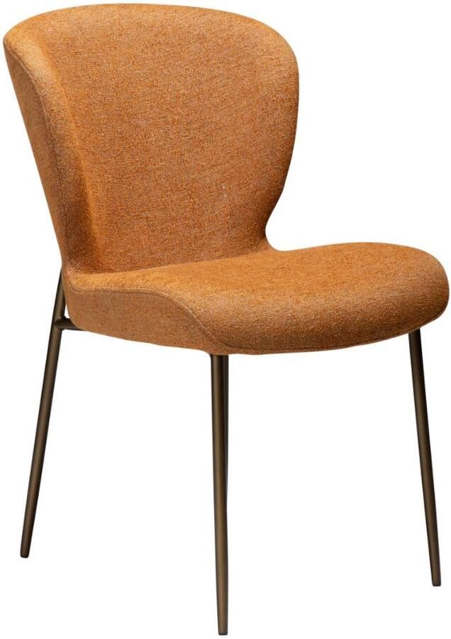 Hioshop Glory eetkamerstoel bouclé verbrande oranje