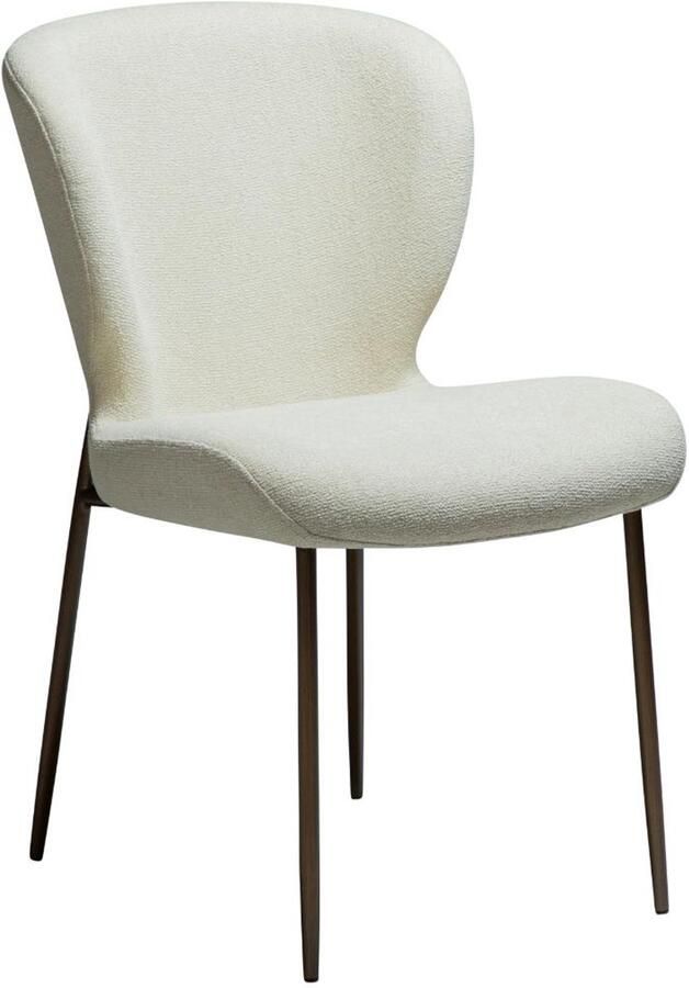 Hioshop Glory eetkamerstoel bouclé wit