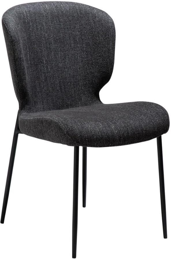 Hioshop Glory eetkamerstoel bouclé zwart