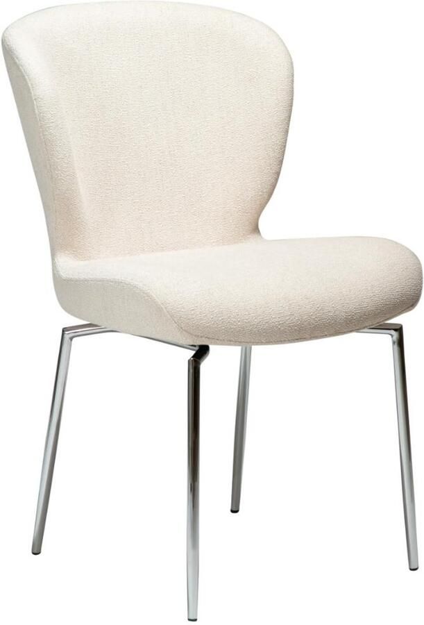 Hioshop Glory eetkamerstoel draaivoet bouclé beige