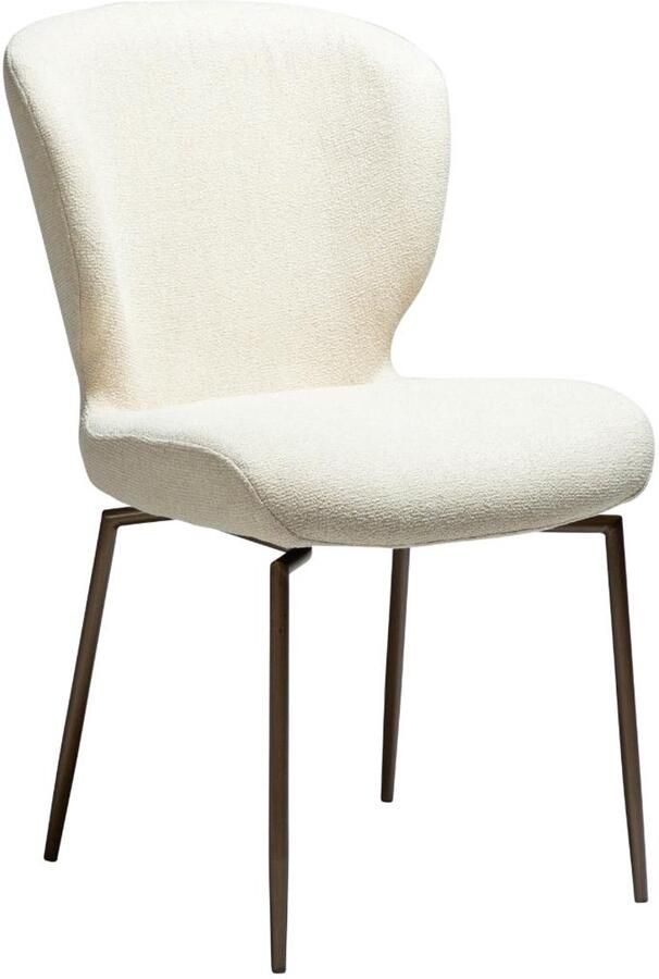 Hioshop Glory eetkamerstoel draaivoet bouclé offwhite