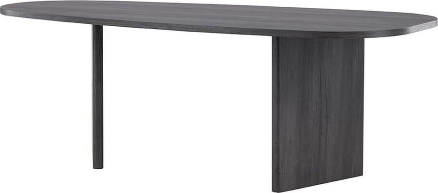 Hioshop Grönvik eetkamertafel ovaal 100x220 cm zwart.