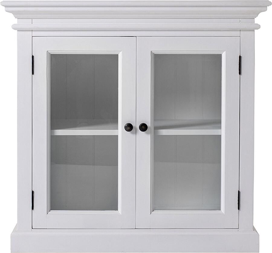 Hioshop Halifax dressoir met 2 glazen deuren wit.