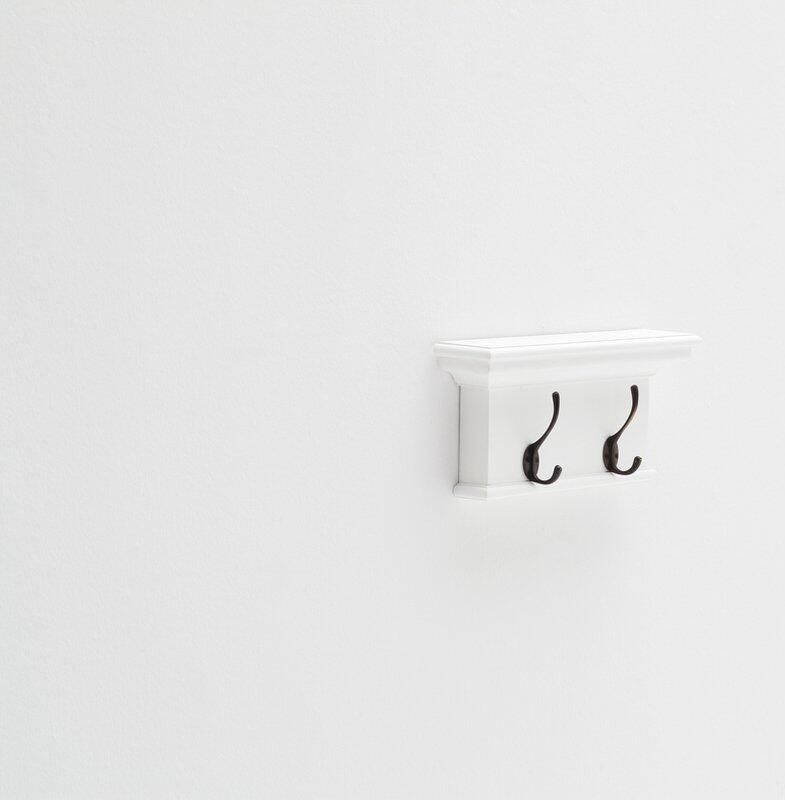 Hioshop Halifax kapstok met 2 haken in wit.
