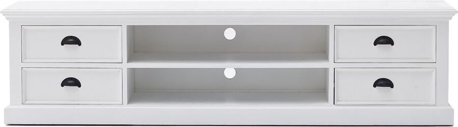 Hioshop Halifax tv-meubel met 4 lades en 1 plank in wit.