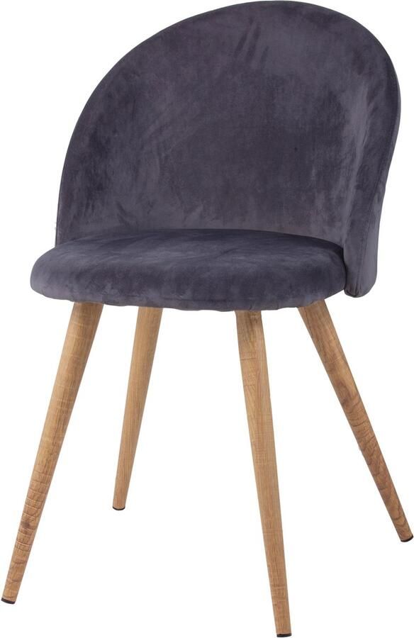 Hioshop 4 x Halmstad eetkamerstoel donkergrijs bruin.