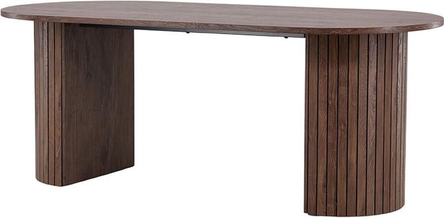 Nohr Plat Ovale Eettafel Adrin 200 x 90cm Mokka Ovaal Japandi