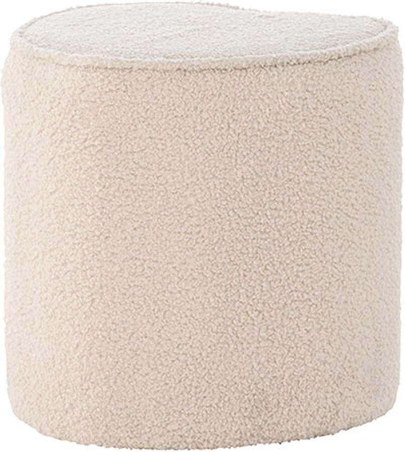 Hioshop Heart poef teddy voor kinderen beige.