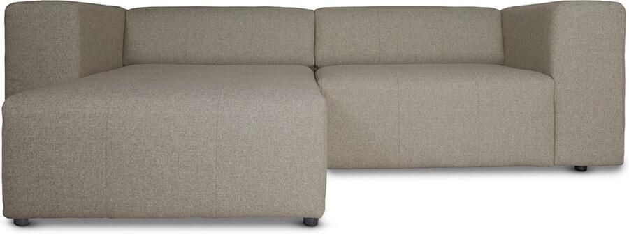 Hioshop Heaven bank met chaise longue rechts of links gedraaid grijs zandkleurig