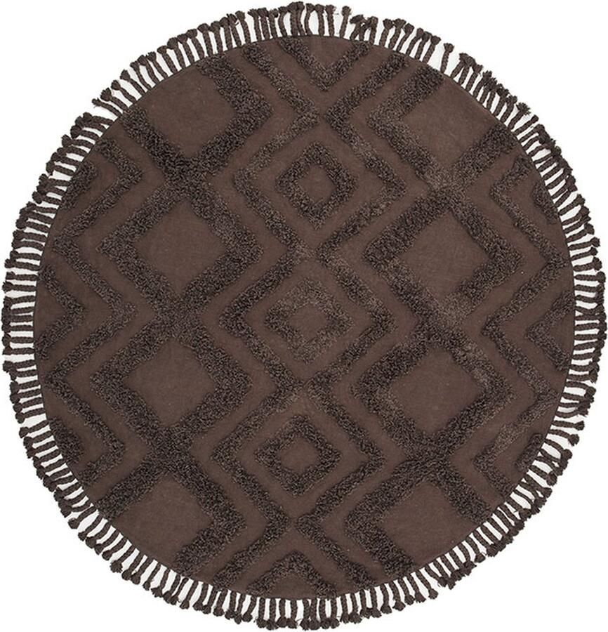 Hioshop Hilma vloerkleed Ø200cm bruin