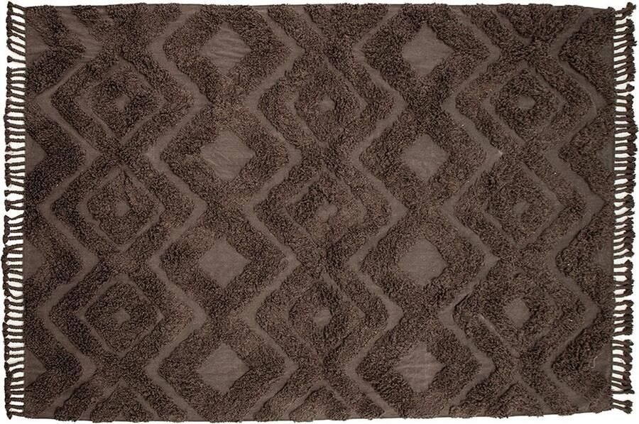 Hioshop Hilma vloerkleed 350x250cm bruin