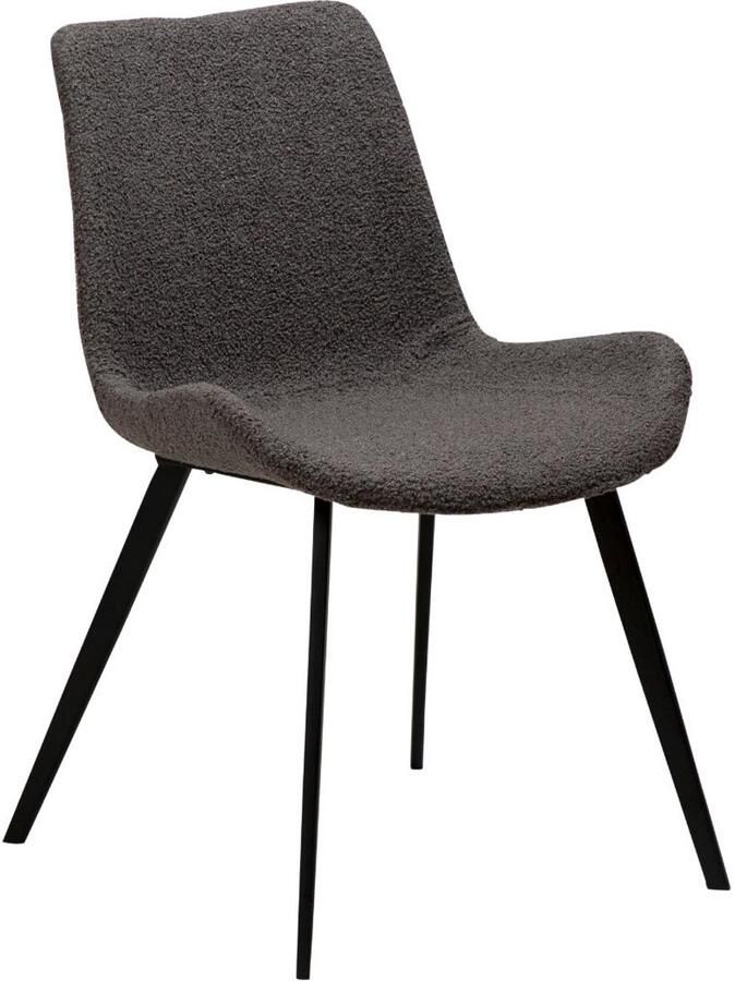 Hioshop Hype eetkamerstoel bouclé grijs