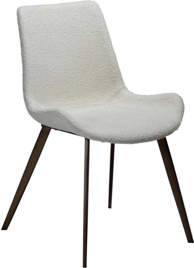 Hioshop Hype eetkamerstoel bouclé wit