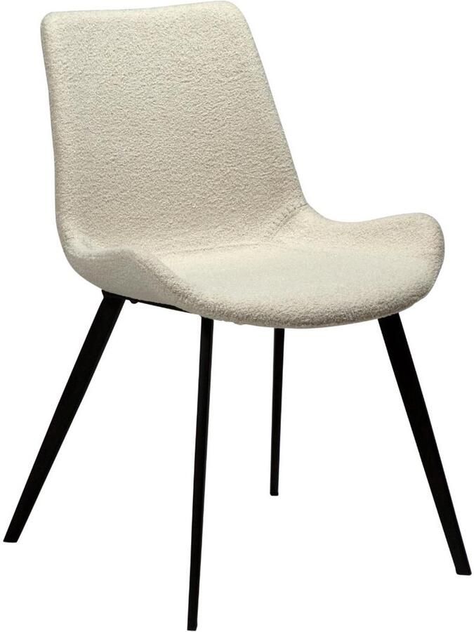 Hioshop Hype eetkamerstoel bouclé wit