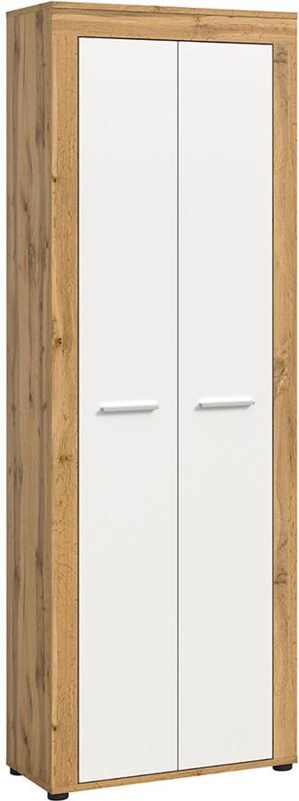 Hioshop Jam kledingkast 2 deuren wit eik decor