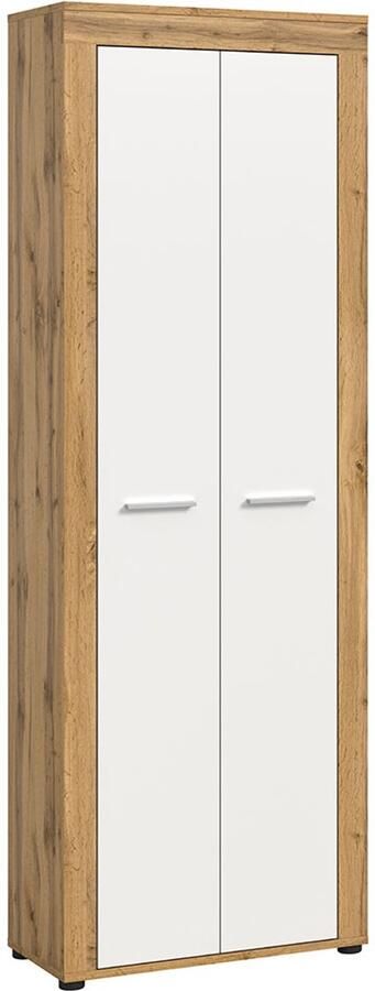 Hioshop Jam schoenenkast 2 deuren wit eik decor