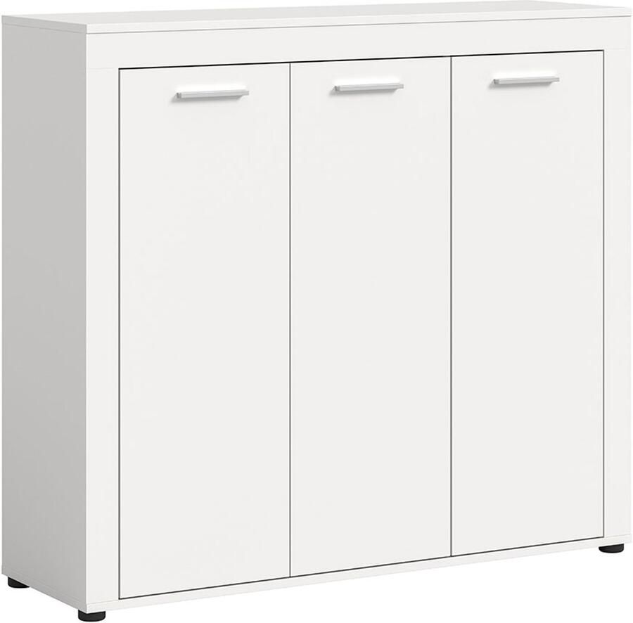 Hioshop Jam schoenenkast 3 deuren wit