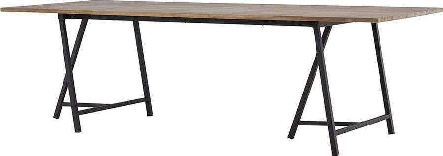 Hioshop Jepara eetkamertafel 100x250 cm naturel.