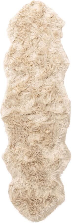 Hioshop Katy kunstvacht geïmiteerd vel 180x55cm beige