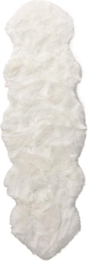 Hioshop Katy kunstvacht geïmiteerd vel 180x55cm wit