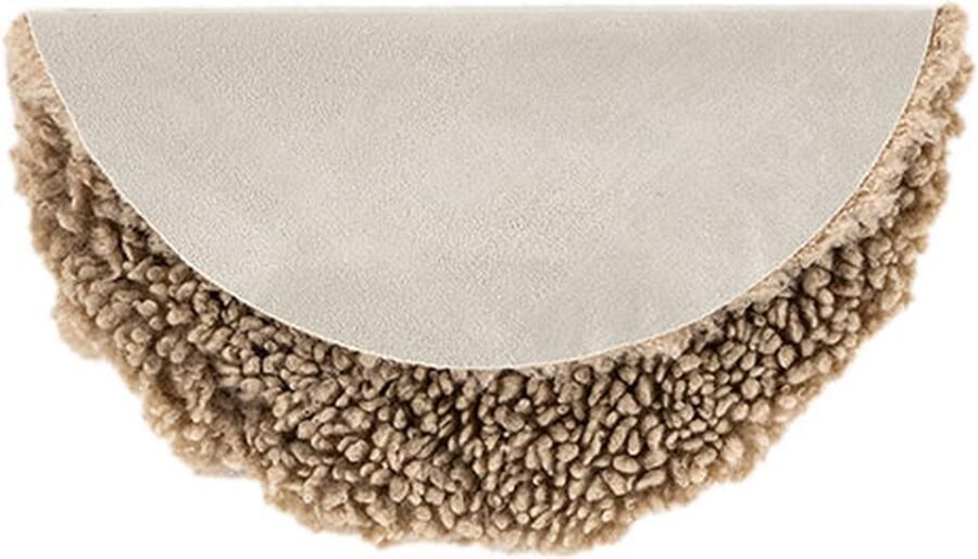 Hioshop Katy stoelkussen Ø34 cm kunstleer beige