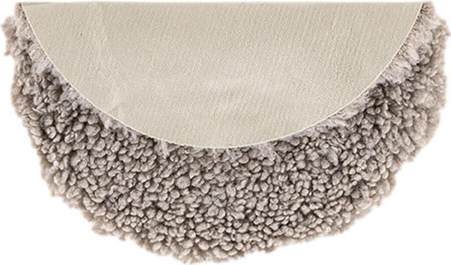 Hioshop Katy stoelkussen Ø34 cm kunstleer lichtgrijs