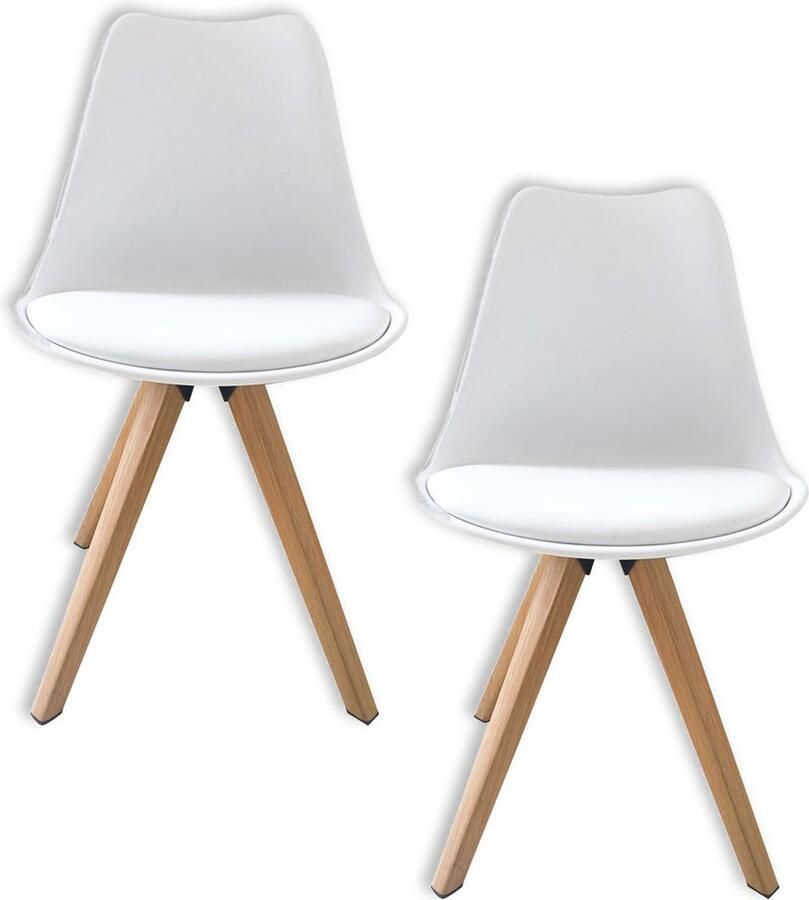 Hioshop Kim eetkamerstoel set met 2 stuks wit.