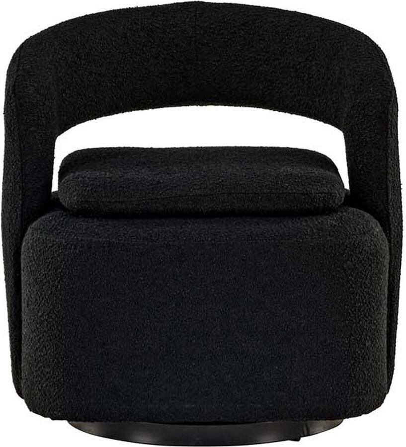 Hioshop Laurel fauteuil draaifunctie zwart.