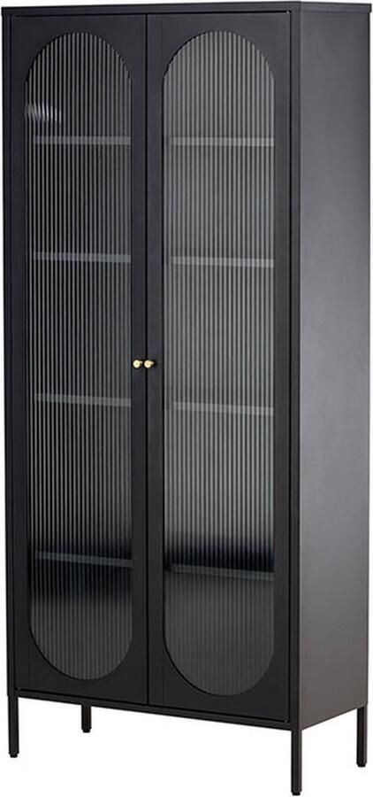 Hioshop Lima vitrinekast 2 deuren zwart - Foto 2