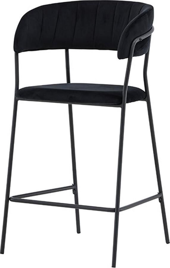 Nohr Barkruk Delmy Velvet (zithoogte 61cm) Zwart