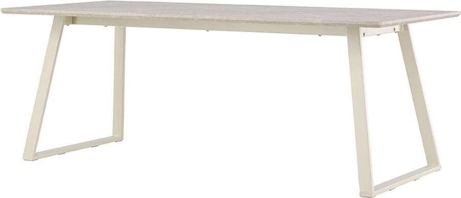 Hioshop Malaga eetkamertafel marmer decor 90x200cm beige.