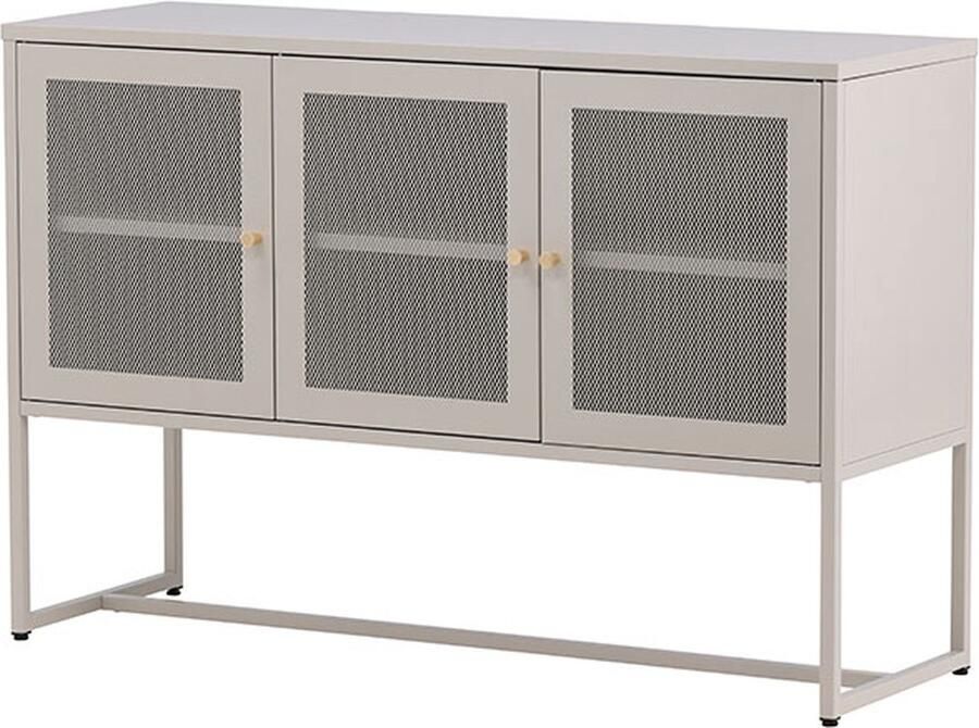 Hioshop Malla dressoir 3 deuren beige.