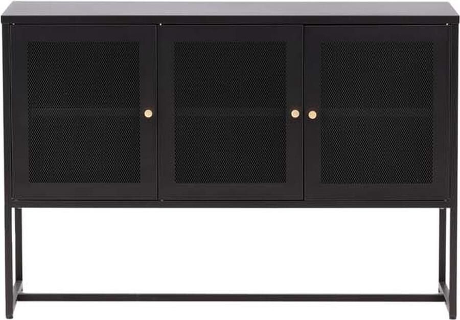 Hioshop Malla dressoir 3 deuren zwart.