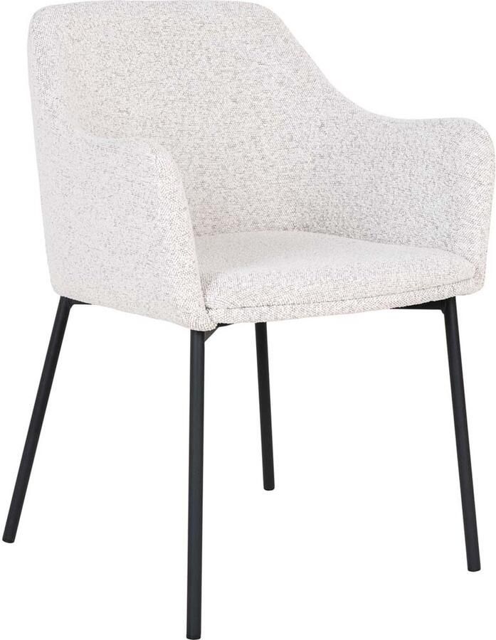 Housenordic Eetkamerstoel Melilla Wit Bouclé Set van 2