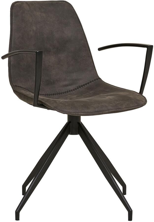 House Nordic Draaistoel Monaco met Armleuning Microvezel Grijs