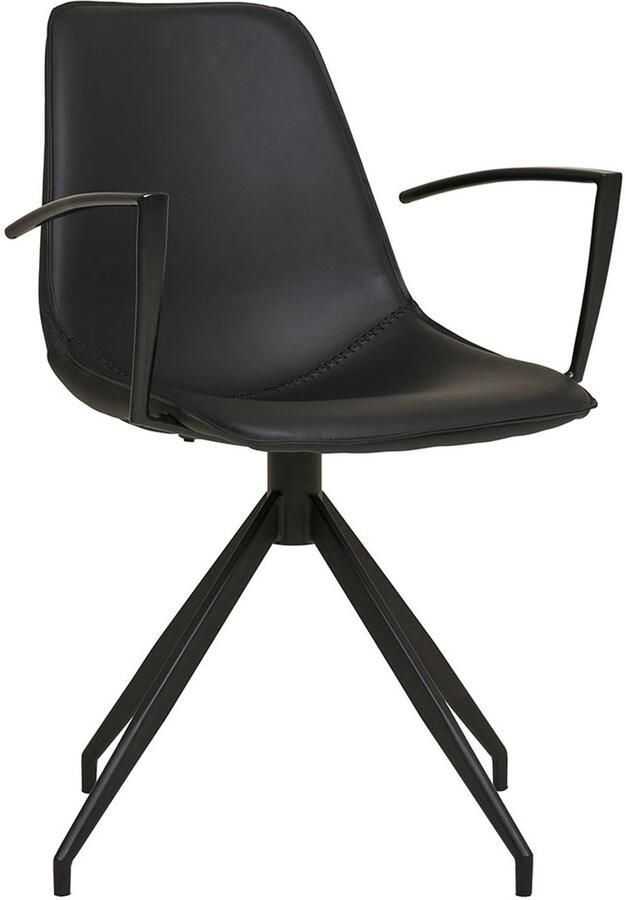 House Nordic Eetkamerstoel Zonder Armleuning Zwart Kunstleer 54x48x86cm - Foto 2