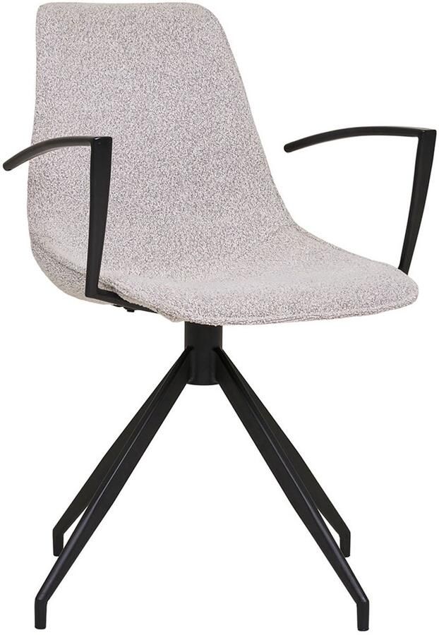 Hioshop Monaco eetkamerstoel Draaivoet armleuningen zandkleurig - Foto 2