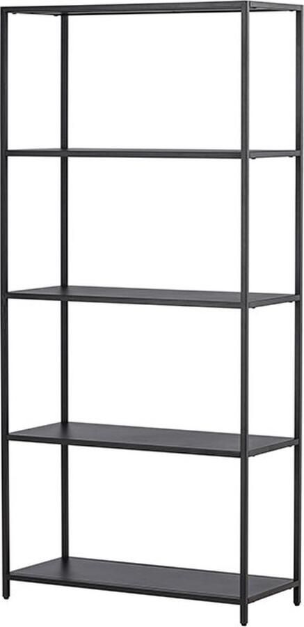 Hioshop Montevideo wandkast 4 planken zwart.