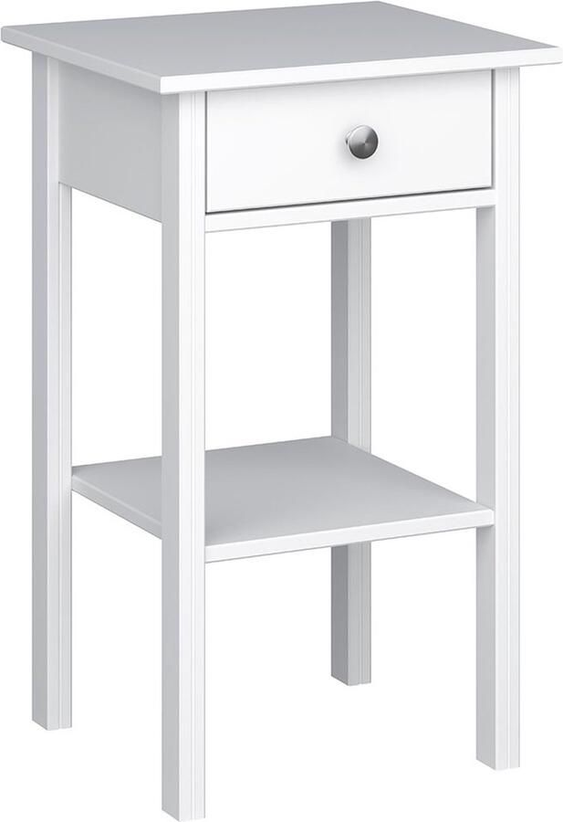 Hioshop Mulon nachtkastje 1 laden wit zuiver