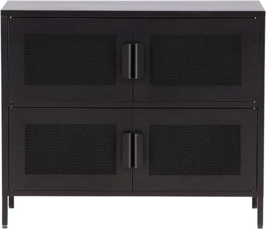 Hioshop Nett dressoir 4 deuren zwart.