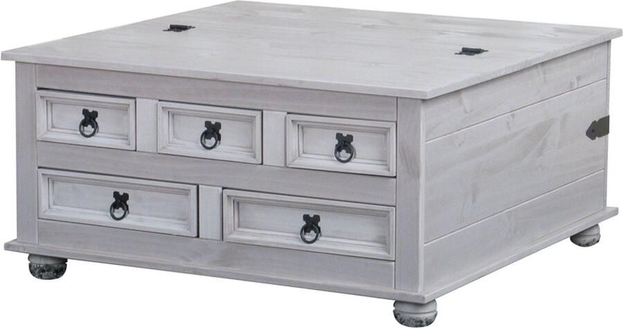 Hioshop New Mexico dekenkist salontafel grijs.